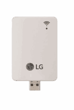 Vista frontale dell'intelligente modulo Wi-Fi LG PWFMDD200 per il controllo remoto del climatizzatore