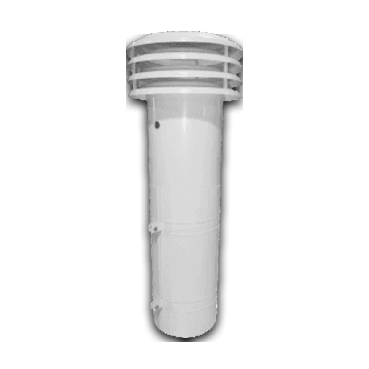 Dettaglio del torrino esalatore per scaldabagno a camera aperta in alluminio